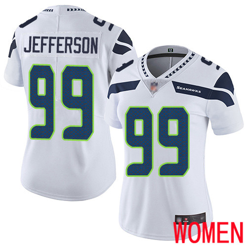 Seattle Seahawks Limited White Women Quinton Jefferson Road Jersey NFL Football #99 Vapor Untouchable